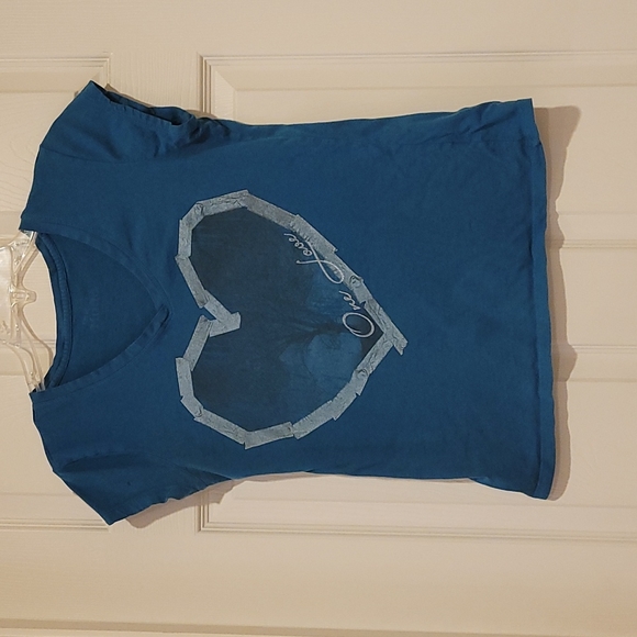 Mudd vneck tshirt blue sz L - Picture 1 of 2